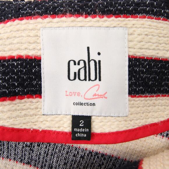 CAbi Navy, Cream & Red Striped Double-Breasted Jacket - Picture 9 of 10